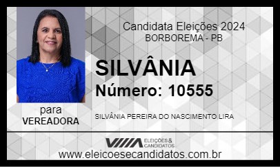 Candidato SILVÂNIA 2024 - BORBOREMA - Eleições