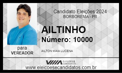 Candidato AILTINHO 2024 - BORBOREMA - Eleições