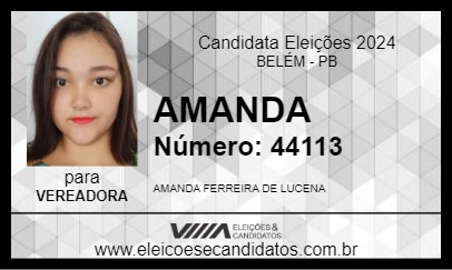 Candidato AMANDA 2024 - BELÉM - Eleições