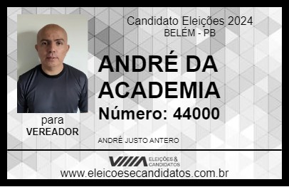 Candidato ANDRÉ DA ACADEMIA 2024 - BELÉM - Eleições