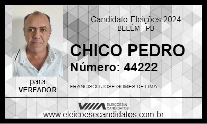 Candidato CHICO PEDRO 2024 - BELÉM - Eleições