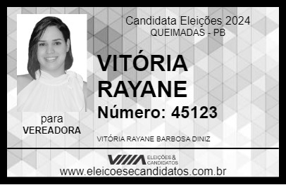 Candidato VITÓRIA RAYANE 2024 - QUEIMADAS - Eleições