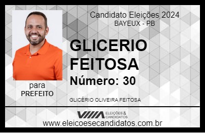 Candidato GLICERIO FEITOSA 2024 - BAYEUX - Eleições