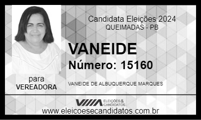 Candidato VANEIDE 2024 - QUEIMADAS - Eleições