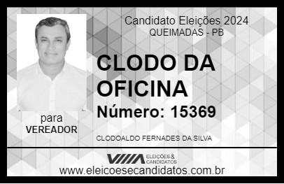 Candidato CLODO DA OFICINA 2024 - QUEIMADAS - Eleições