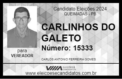 Candidato CARLINHOS DO GALETO 2024 - QUEIMADAS - Eleições