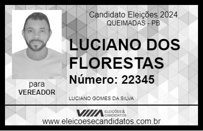 Candidato LUCIANO DOS FLORESTAS 2024 - QUEIMADAS - Eleições