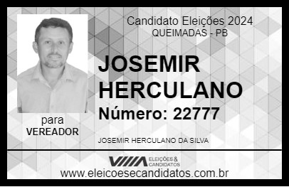 Candidato JOSEMIR HERCULANO 2024 - QUEIMADAS - Eleições