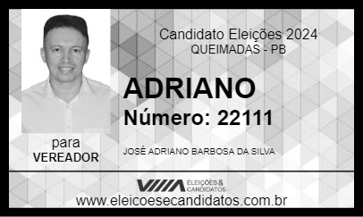 Candidato ADRIANO 2024 - QUEIMADAS - Eleições