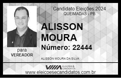 Candidato ALISSON MOURA 2024 - QUEIMADAS - Eleições