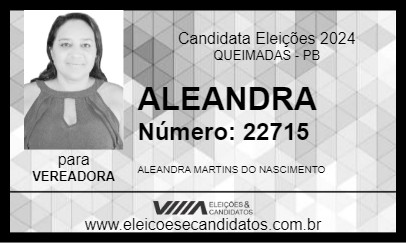 Candidato ALEANDRA 2024 - QUEIMADAS - Eleições