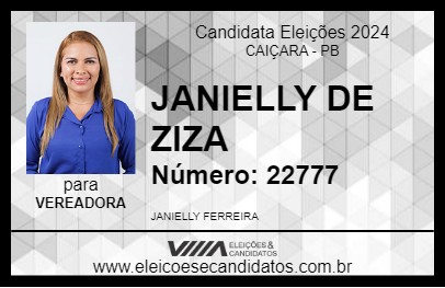 Candidato JANIELLY DE ZIZA 2024 - CAIÇARA - Eleições