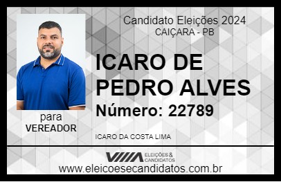 Candidato ICARO DE PEDRO ALVES 2024 - CAIÇARA - Eleições