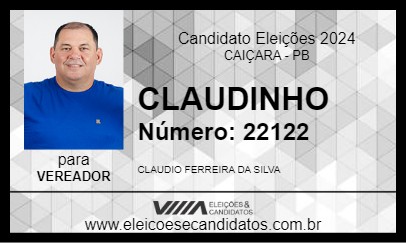 Candidato CLAUDINHO 2024 - CAIÇARA - Eleições