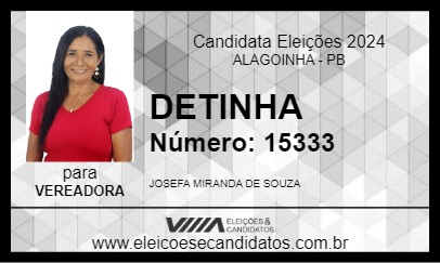 Candidato DETINHA 2024 - ALAGOINHA - Eleições