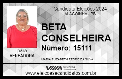 Candidato BETA CONSELHEIRA 2024 - ALAGOINHA - Eleições