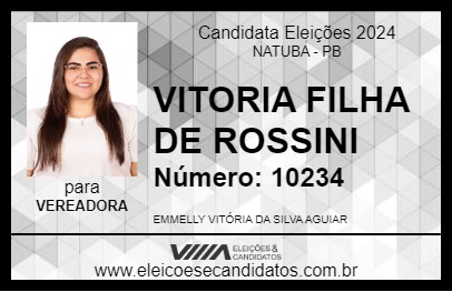 Candidato VITORIA FILHA DE ROSSINI 2024 - NATUBA - Eleições