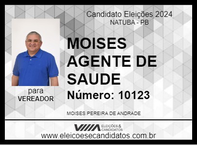 Candidato MOISES AGENTE DE SAUDE 2024 - NATUBA - Eleições