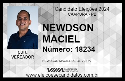 Candidato NEWDSON MACIEL 2024 - CAAPORÃ - Eleições