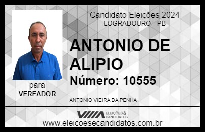 Candidato ANTONIO DE ALIPIO 2024 - LOGRADOURO - Eleições