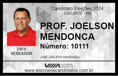 Candidato PROF. JOELSON MENDONCA 2024 - CATURITÉ - Eleições