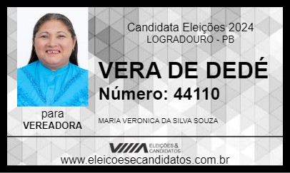 Candidato VERA DE DEDÉ 2024 - LOGRADOURO - Eleições