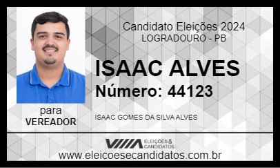 Candidato ISAAC ALVES 2024 - LOGRADOURO - Eleições