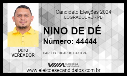 Candidato NINO DE DÉ 2024 - LOGRADOURO - Eleições