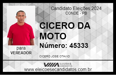 Candidato CICERO DA MOTO 2024 - CONDE - Eleições