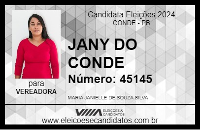 Candidato JANY DO CONDE 2024 - CONDE - Eleições