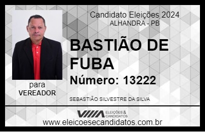 Candidato BASTIÃO DE FUBA 2024 - ALHANDRA - Eleições