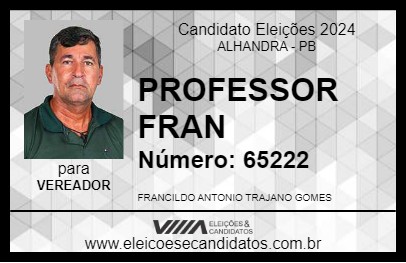 Candidato PROFESSOR FRAN 2024 - ALHANDRA - Eleições