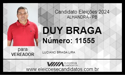 Candidato DUY BRAGA 2024 - ALHANDRA - Eleições