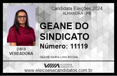 Candidato GEANE DO SINDICATO 2024 - ALHANDRA - Eleições