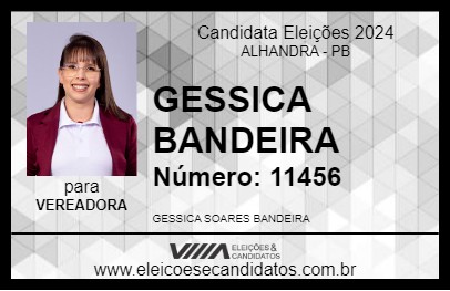 Candidato GESSICA BANDEIRA 2024 - ALHANDRA - Eleições