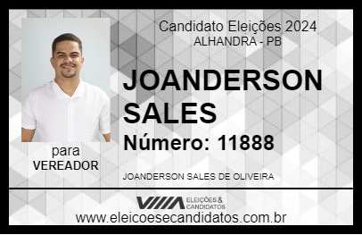 Candidato JOANDERSON SALES 2024 - ALHANDRA - Eleições