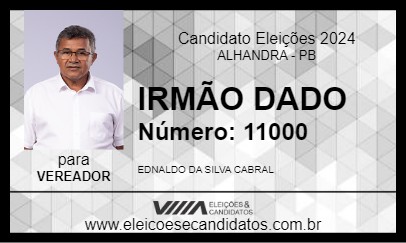 Candidato IRMÃO DADO 2024 - ALHANDRA - Eleições