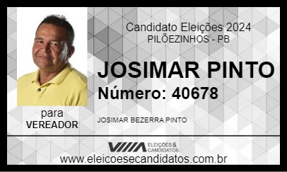 Candidato JOSIMAR PINTO 2024 - PILÕEZINHOS - Eleições