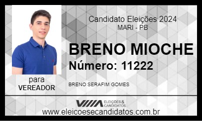 Candidato BRENO MIOCHE 2024 - MARI - Eleições