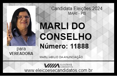 Candidato MARLI DO CONSELHO 2024 - MARI - Eleições