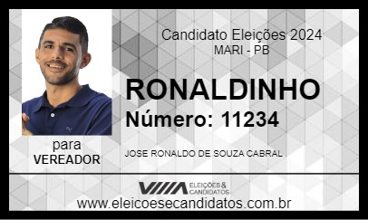 Candidato RONALDINHO 2024 - MARI - Eleições