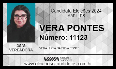 Candidato VERA PONTES 2024 - MARI - Eleições