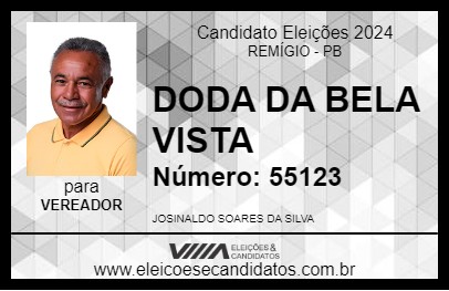 Candidato DODA DA BELA VISTA 2024 - REMÍGIO - Eleições