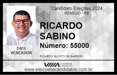 Candidato RICARDO SABINO 2024 - REMÍGIO - Eleições