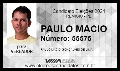 Candidato PAULO MACIO 2024 - REMÍGIO - Eleições