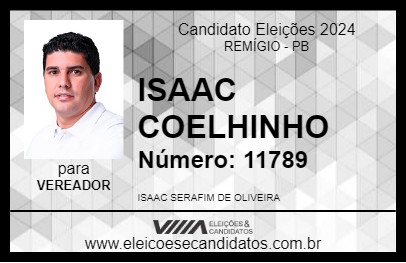 Candidato ISAAC COELHINHO 2024 - REMÍGIO - Eleições