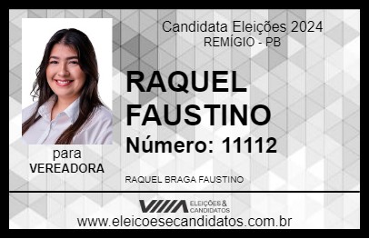 Candidato RAQUEL FAUSTINO 2024 - REMÍGIO - Eleições