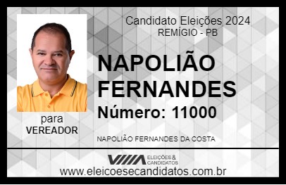 Candidato NAPOLIÃO FERNANDES 2024 - REMÍGIO - Eleições