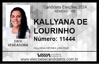 Candidato KALLYANA DE LOURINHO 2024 - REMÍGIO - Eleições