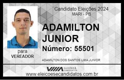 Candidato ADAMILTON JUNIOR 2024 - MARI - Eleições